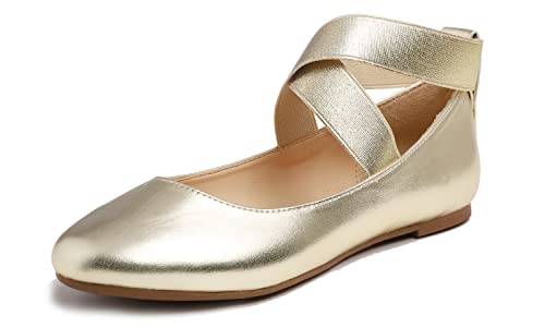 Feversole Suede Elestic Flat, Runde Spitze Stretchy Damen Ballerinas,Synthetik elastisch flach von Feversole