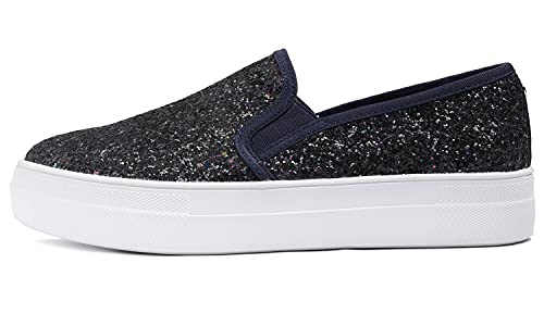 Feversole Women's Featured Canvas Sneaker,Sdamen Schuhe Slip On Sneakers Freizeit Atmungsaktive Fitness Turnschuhe Plattform Air Leichte Outdoor Walking Schuhe von Feversole