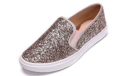 Feversole Women's Featured Canvas Sneaker,Sdamen Schuhe Slip On Sneakers Freizeit Atmungsaktive Fitness Turnschuhe Plattform Air Leichte Outdoor Walking Schuhe von Feversole