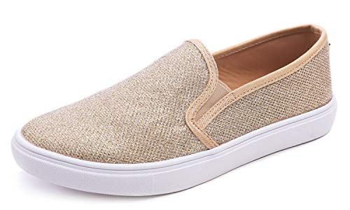 Feversole Women's Featured Canvas Sneaker,Sdamen Schuhe Slip On Sneakers Freizeit Atmungsaktive Fitness Turnschuhe Plattform Air Leichte Outdoor Walking Schuhe von Feversole