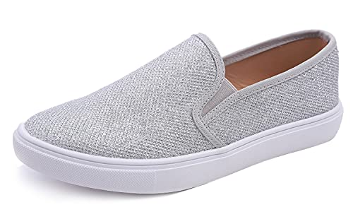 Feversole Women's Featured Canvas Sneaker,Sdamen Schuhe Slip On Sneakers Freizeit Atmungsaktive Fitness Turnschuhe Plattform Air Leichte Outdoor Walking Schuhe von Feversole