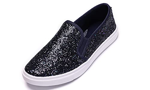 Feversole Women's Featured Canvas Sneaker,Sdamen Schuhe Slip On Sneakers Freizeit Atmungsaktive Fitness Turnschuhe Plattform Air Leichte Outdoor Walking Schuhe von Feversole