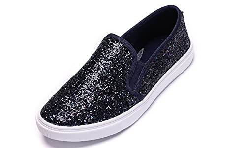 Feversole Women's Featured Glitter Sneaker,Sdamen Schuhe Slip On Sneakers Freizeit Atmungsaktive Fitness Turnschuhe Plattform Air Leichte Outdoor Walking Schuhe von Feversole