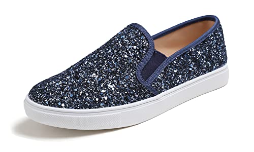 Feversole Women's Featured Canvas Sneaker,Sdamen Schuhe Slip On Sneakers Freizeit Atmungsaktive Fitness Turnschuhe Plattform Air Leichte Outdoor Walking Schuhe von Feversole