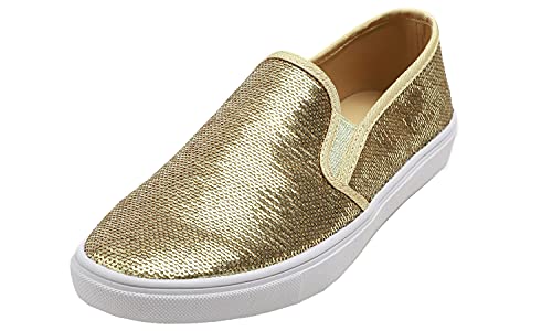 Feversole Women's Featured Canvas Sneaker,Sdamen Schuhe Slip On Sneakers Freizeit Atmungsaktive Fitness Turnschuhe Plattform Air Leichte Outdoor Walking Schuhe von Feversole