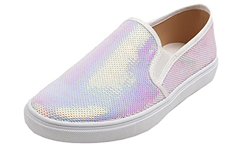 Feversole Women's Featured Canvas Sneaker,Sdamen Schuhe Slip On Sneakers Freizeit Atmungsaktive Fitness Turnschuhe Plattform Air Leichte Outdoor Walking Schuhe von Feversole