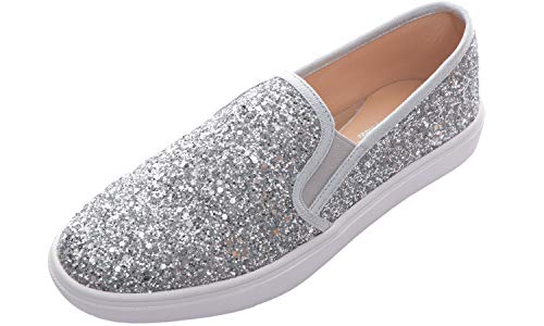 Feversole Women's Featured Canvas Sneaker,Sdamen Schuhe Slip On Sneakers Freizeit Atmungsaktive Fitness Turnschuhe Plattform Air Leichte Outdoor Walking Schuhe von Feversole