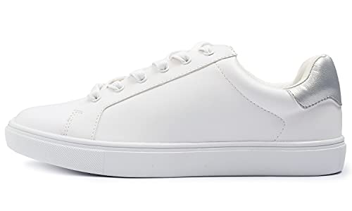 Feversole Women's Featured PU Leather Lace-Up Sneaker,Damen Sneaker Atmungsaktiv Turnschuhe Leicht Laufschuhe Sportschuhe Freizeitschuhe von Feversole