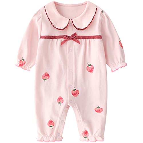 Fewlby Baby Mädchen Strampler Spielanzug Schlafanzug Pyjama Langarm Body Baumwolle Overalls Baby-Nachtwäsche, 3-6 Monate von Fewlby
