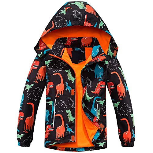 Jungen Regenjacke, Kapuzen Outdoor Wasserdichte Jacke, Softshelljacke Fleecefütterung Übergangsjacke Gefütterte Regenjacke Kinder Regenmantel mit Kapuze, 3-4 Jahre von Fewlby