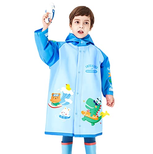 Fewlby Regenmäntel Kinder, Regenponcho Jungen Mädchen wasserdichte Regenjacken Outdoor Regenbekleidung Mit tragbarer Tasche 7-8 Jahre von Fewlby