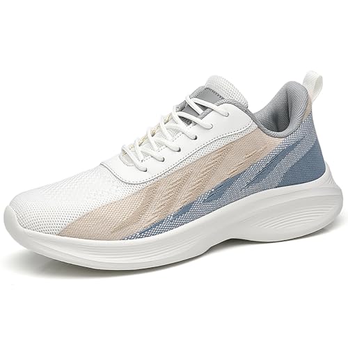 Fexkean Herren Damen Sneaker Laufschuhe Sportschuhe leicht Walkingschuhe Running Turnschuhe Shoes（A010-White43） von Fexkean