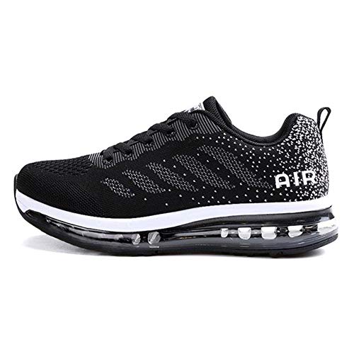 Unisex Herren Damen Sneakers Sportschuhe Bequeme Laufschuhe Schnürer Air Running Shoes 35-45(833BK46) von Fexkean