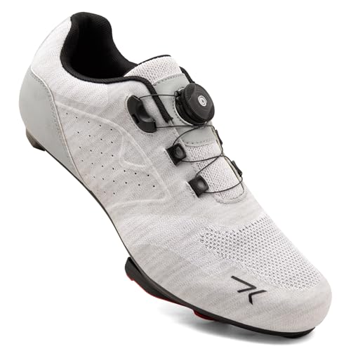 Feyenold Herren Fahrradschuhe Damen Radsport Schuhe Kompatibel mit Peloton & Kompatible Installation Look SPD SPD-SL Delta Lock Pedal Reitschuhe Grau 40 EU von Feyenold