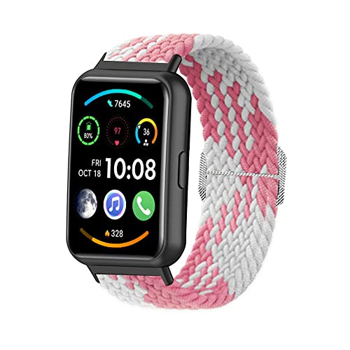 Feysentoe Armband Kompatibel für Huawei Watch FIT 2 Estrazarmband Uhrenarmband(Pink und Weiß) von Feysentoe