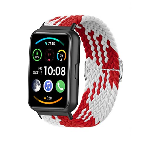 Feysentoe Armband Kompatibel für Huawei Watch FIT 2 Estrazarmband Uhrenarmband(rot und weiß) von Feysentoe