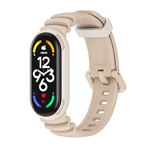 Feysentoe Armband Kompatibel für Xiaomi Mi Band 7/für Mi Band 6/für Mi Band 5 Estrazarmband Uhrenarmband(aprikosengrau) von Feysentoe