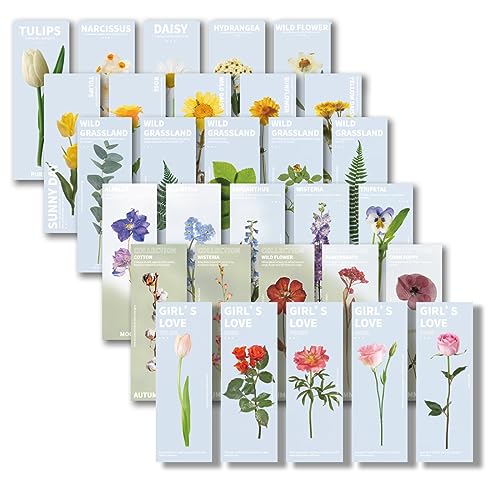 Fezf 30er-Pack Durchscheinende Lesezeichen, Lesezeichen，Bookmarks For Reading，Pflanzen- Und Blumen-Lesezeichen, 150 * 50mm Lesezeichen Der Pflanzenserie, 6 Arten Von Lesezeichen, Ein Guter Lesepartner von Fezf