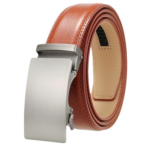 Ffnkrnfi Brauner Herrengürtel Aus Leder – Automatische Schnalle, Jeans-Freundlicher Vintage-Stil von Ffnkrnfi