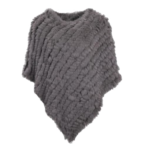 Ffnkrnfi Damen Strickpullover Poncho Damen Cape Schal Warm, dunkelgrau, Einheitsgröße von Ffnkrnfi