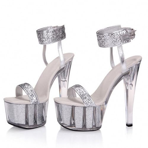 FgdeupY 17CM/5.69In Frauen Kristall Stilettos Sandalen mit Absatz Offene Spitze Riemchen High Ankle Strap Schnalle Fersen Fersen,Silber,45 EU FgdeupY 17CM/5.69In Frauen Kristall Stilettos Sandalen mit Absatz Offene Spitze Riemchen High Ankle Strap Schnalle Fersen Fersen,Silber,45 EU von FgdeupY