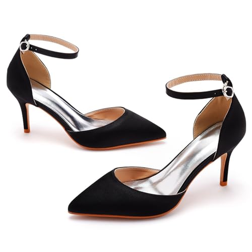 FgdeupY 7,5 cm Absätze für Frauen Spitze Zehen High Heel Pumps Satin Knöchelriemen Hochzeit Braut Abend Party Kleid Schuhe,Schwarz,40 EU FgdeupY 7,5 cm Absätze für Frauen Spitze Zehen High Heel Pumps Satin Knöchelriemen Hochzeit Braut Abend Party Kleid Schuhe,Schwarz,40 EU von FgdeupY