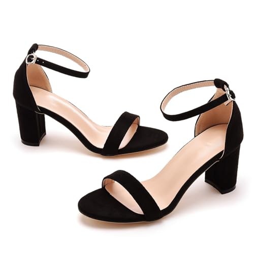 FgdeupY Damen Chunky Heels Offene Zehenpartie Knöchelriemen 2,7 Zoll Sandalen mit Absatz,Schwarz,37 EU FgdeupY Damen Chunky Heels Offene Zehenpartie Knöchelriemen 2,7 Zoll Sandalen mit Absatz,Schwarz,37 EU von FgdeupY