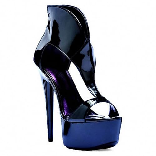 FgdeupY Damen Plattform Stiletto Heels Schuhe Peeptoe Pumps 6 Zoll Absätze für Kleid Hochzeit Party,Schwarz,37 EU von FgdeupY