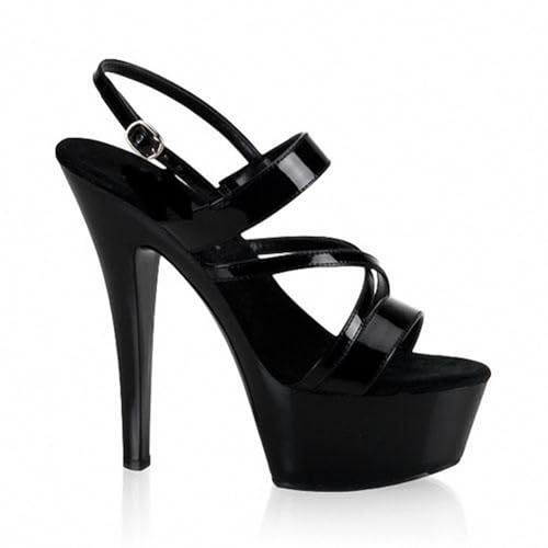 FgdeupY Damen Stiletto Hohe Plattform Absatz Peep Offene Zehe Sandalen Kreuzriemen Abschlussball Niedlich Sommer 5,9 Zoll Absätze,Schwarz,44 EU von FgdeupY