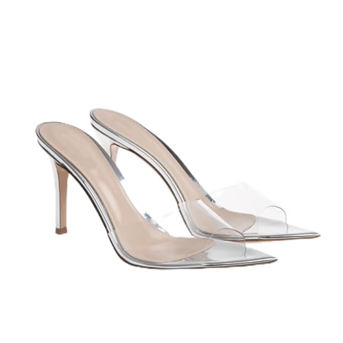 FgdeupY Pantoletten mit hohen Absätzen für Damen Hineinschlüpfen mit offener spitzer Zehenpartie Edle Stiletto-Pumps Formelle Slingback-Pantolettensandalen Kleid Wanderschuhe,Silber,37 EU FgdeupY Pantoletten mit hohen Absätzen für Damen Hineinschlüpfen mit offener spitzer Zehenpartie Edle Stiletto-Pumps Formelle Slingback-Pantolettensandalen Kleid Wanderschuhe,Silber,37 EU von FgdeupY