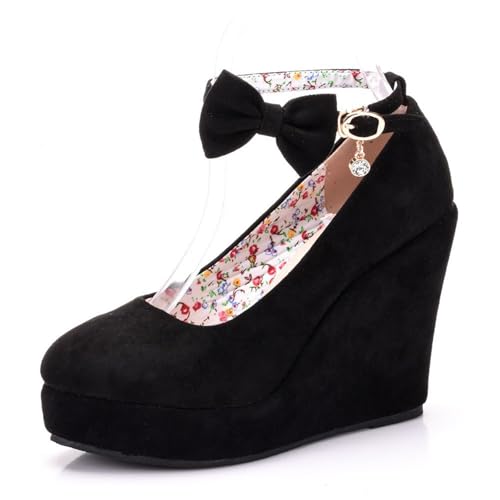 FgdeupY Wedges für Frauen Geschlossene Zehe Knöchelriemen Plattform High Heel Keilabsätze Pumps 4 Zoll,Schwarz,38 EU FgdeupY Wedges für Frauen Geschlossene Zehe Knöchelriemen Plattform High Heel Keilabsätze Pumps 4 Zoll,Schwarz,38 EU von FgdeupY