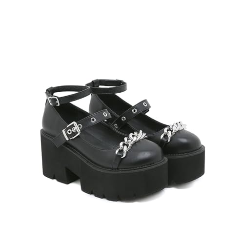 Damen Chunky Block Heel Geschlossene Zehe Plateau Pumps - Niedrig geschnittene Runde Zehen Kleid Schuhe für Hochzeit, Party, Büro, Date Night,Schwarz,41 EU Damen Chunky Block Heel Geschlossene Zehe Plateau Pumps - Niedrig geschnittene Runde Zehen Kleid Schuhe für Hochzeit, Party, Büro, Date Night,Schwarz,41 EU von FhiHUEpr