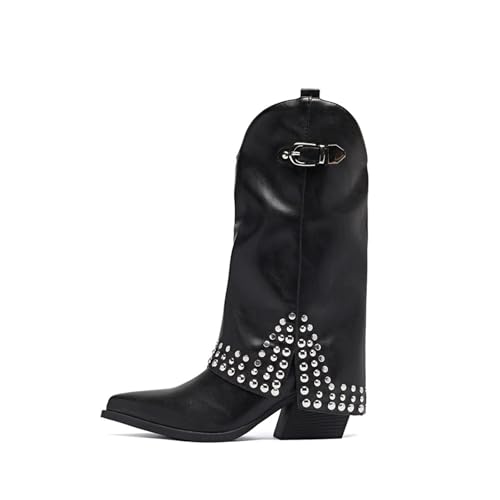 FhiHUEpr 8cm Blockabsatz Chelsea Stiefeletten für Damen - Western Cowboy Boots für Büro, Festivals, Alltag,Schwarz,37 EU FhiHUEpr 8cm Blockabsatz Chelsea Stiefeletten für Damen - Western Cowboy Boots für Büro, Festivals, Alltag,Schwarz,37 EU von FhiHUEpr