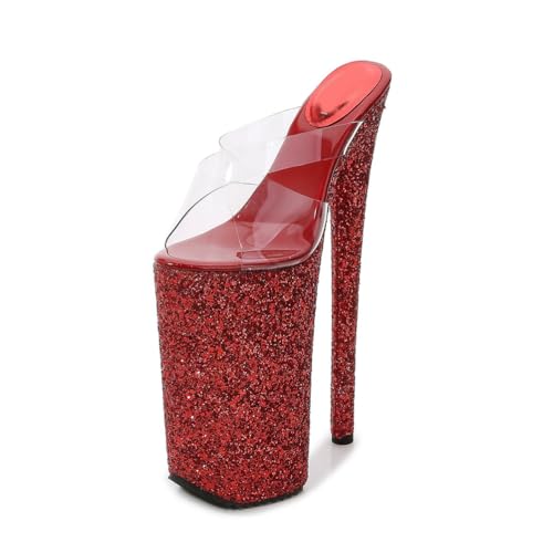 Pole Dance Heels für Damen/Herren/Unisex - Crossdressing Party Schuhe | Plus Size Plateau Sandalen für Club Performer,Rot,40 EU Pole Dance Heels für Damen/Herren/Unisex - Crossdressing Party Schuhe | Plus Size Plateau Sandalen für Club Performer,Rot,40 EU von FhiHUEpr