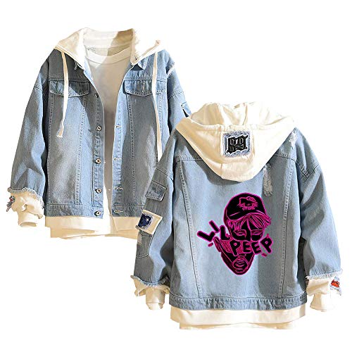 Fhkjhrjlgp Lil PEEP Pullover Simplement Printing Warmhalten in Winterjacke lose Freizeit-bequemen Mantel mit Kapuze Unisex (Color : Blue02, Size : XXL) von Fhkjhrjlgp