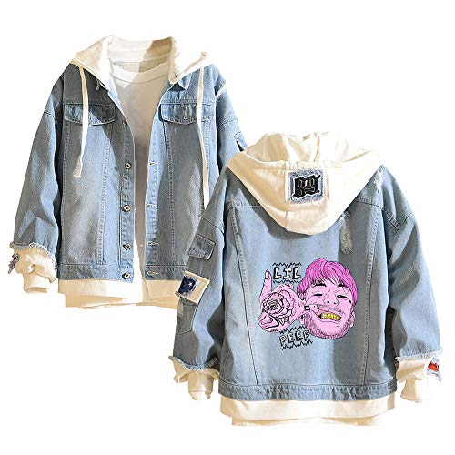 Fhkjhrjlgp Lil PEEP Pullover Simplement Printing Warmhalten in Winterjacke lose Freizeit-bequemen Mantel mit Kapuze Unisex (Color : Blue11, Size : XL) von Fhkjhrjlgp