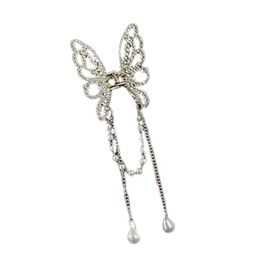Eleganter Metall Schmetterlingshaarclip Mit Perlen Und Quasten Haarakesorien Schmetterlingsform Haarstücke Für Frauen Und Mädchen Eleganter Metall Schmetterlingshaarclip Mit Perlen Und Quasten Haarakesorien Schmetterlingsform Haarstücke Für Frauen Und Mädchen von Fhkpsqkcn