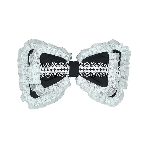 Cosplay Maid Kopfschmuck Große Schleife Haarspange Puffed Bowknot Kopfschmuck Mädchen Haarnadel Mädchen Puffed Bow Bangs Clip Spitze von Fhsqwernm