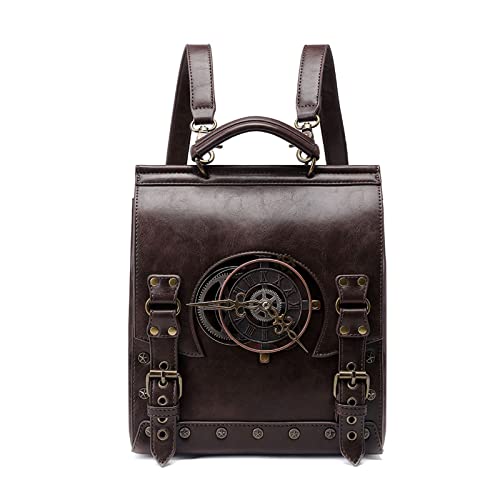 Frauen Casual Rucksack Student Schule Vintage PU Laptop Rucksack Teenager Rucksack Wochenende von Fhsqwernm