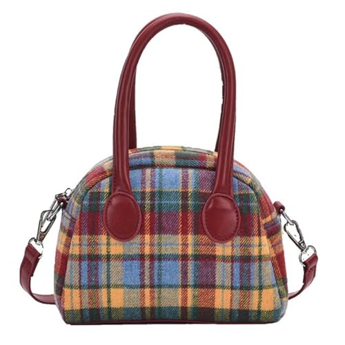Frauen Plaids Handtasche Muscheln Schulter Tasche Trend Winter Umhängetasche Mädchen Alle Passende Umhängetasche von Fhsqwernm