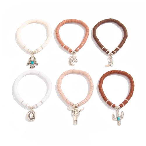 Packung Von 6 Böhmischen Kaktuslegungs Legierungs Anhänger Armbändern Für Frauen Mode Schmuck Set Für Layering Und Individuelle Wear Women Mode Accessoires von Fhsqwernm