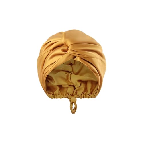 Damen Satin Schlafmütze, Schlafmütze für Frauen, Einstellbare Doppellagige Haarhaube, Verstellbare Schlaf Haube Mütze für Nacht, Bonnet Sleep Cap von Fhtahun