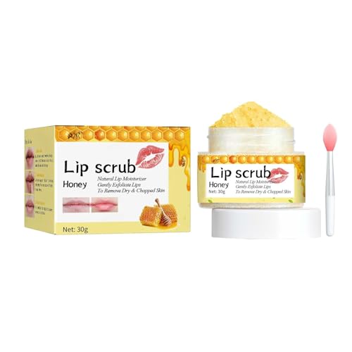 Honig Lippen Peeling Scrub, Honey Lippenmaske Overnight, Exfoliating Hydrating Lip Balm, Natürliche Lippenpflege Behandlung für spröde und rissige Lippen, 30 g von Fhtahun