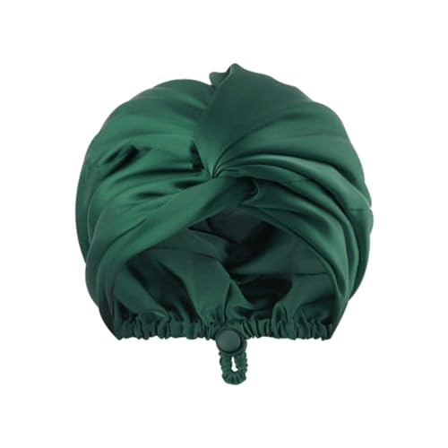 Verstellbare Haarhaube Mütze zum Schlafen, Doppellagige Satin Turban Schlafmütze für Damen Herren, Schlaf Haube Mütze für Nacht von Fhtahun