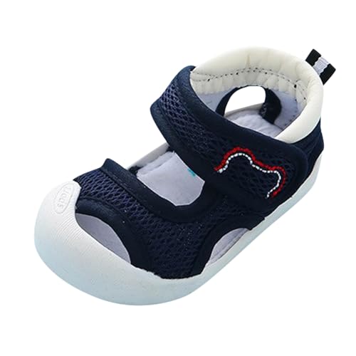 Fhuuly Krabbelschuhe Baby Lauflernschuhe Jungen Mädchen Kleinkinder Schuhe Canvas Atmungsaktiv und Antirutsch 1-3 Jahre Baby Sneaker Weicher Babyhausschuhe Kleinkind rutschfeste (S2-Navy, 14) von Fhuuly