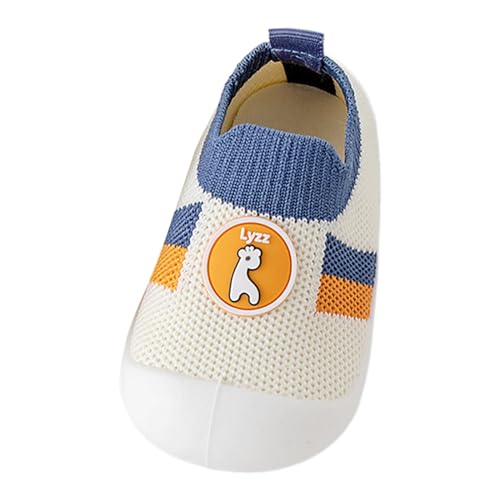 Fhuuly Krabbelschuhe Baby Lauflernschuhe Jungen Mädchen Kleinkinder Schuhe Canvas Atmungsaktiv und Antirutsch 1-3 Jahre Baby Sneaker Weicher Babyhausschuhe Kleinkind rutschfeste (S6-Blau, 20 Infant) von Fhuuly