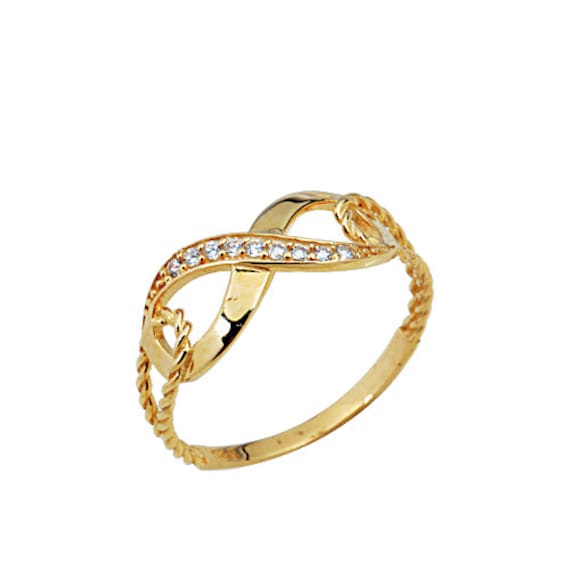 Halb Verdreht Unendlichkeit 14K 585Er Solid Gold Ring von FiEMMA