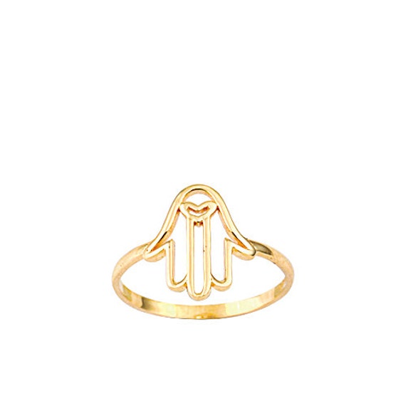 Hamsa 14K 585 Massiv Gold Ring von FiEMMA