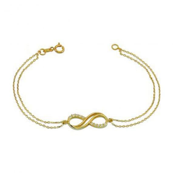 Unendlichkeit 14K 585Er Gold Armband Gelb Rosa von FiEMMA