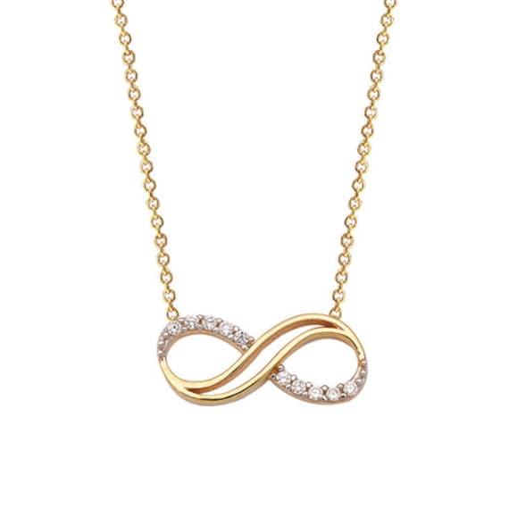 Unendlichkeit 14K Massiv Gold Halskette Mit Zirkonen von FiEMMA